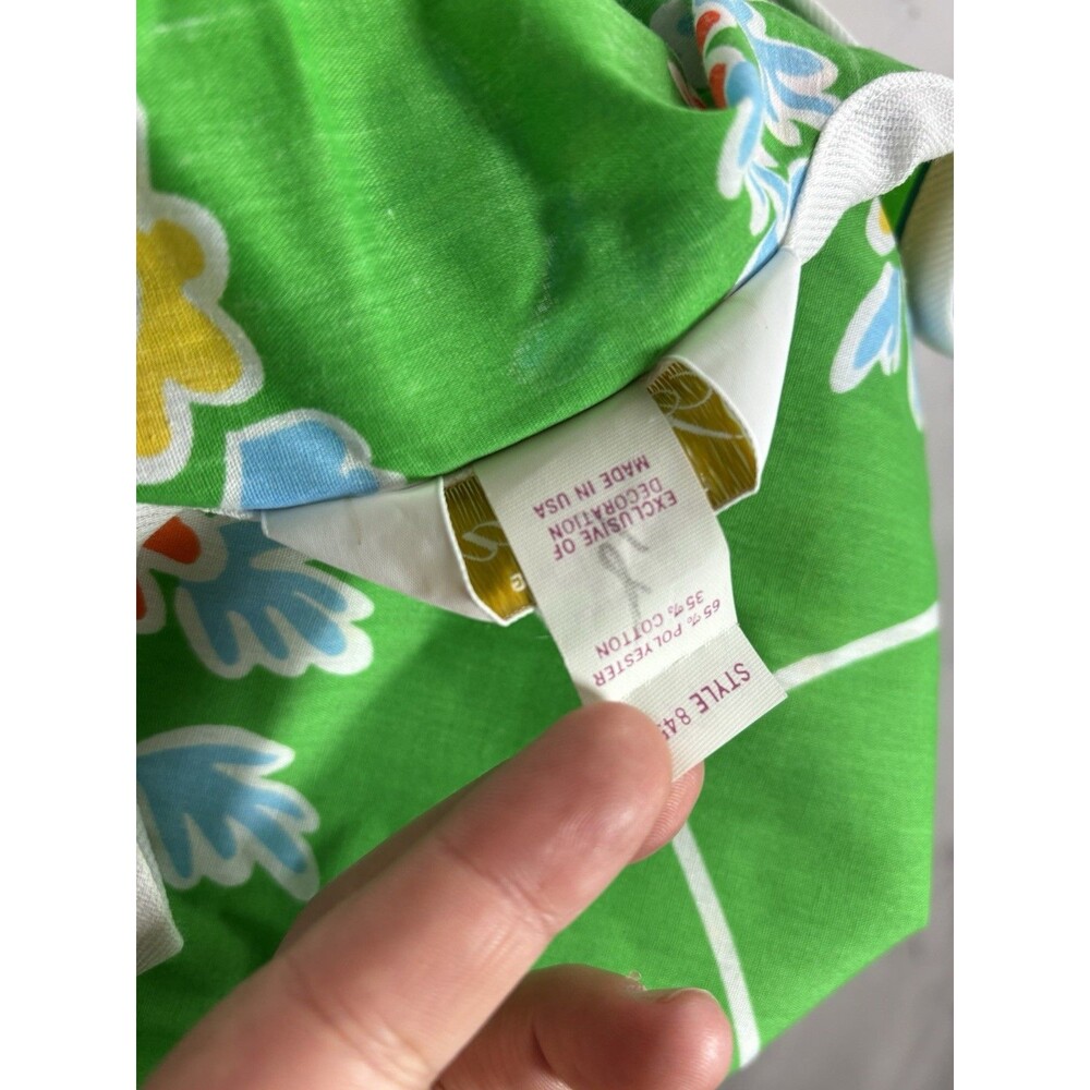 Vtg 60s Flower Power Patio House Dress Loungewear Psychedelic Hippy NWT MCM 70s - Picture 5 of 16